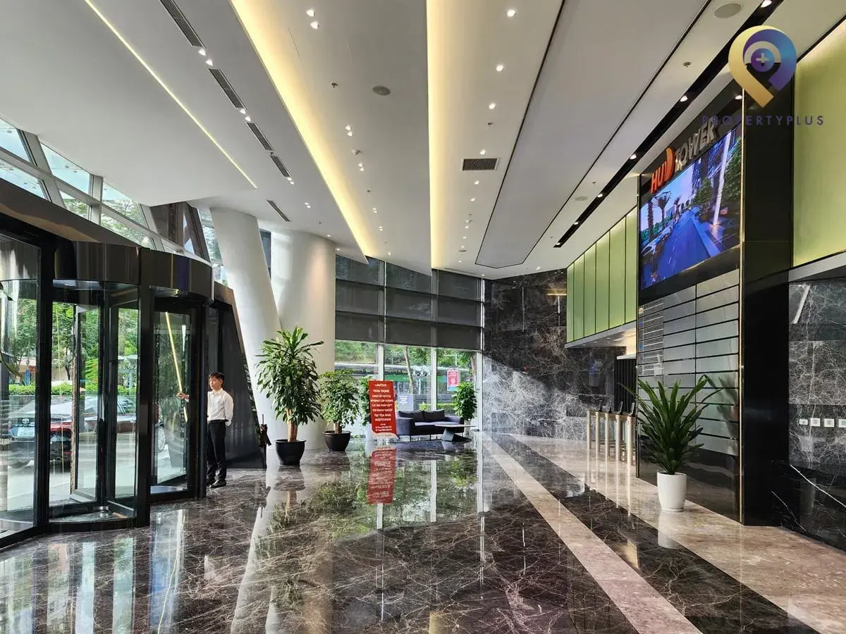 Sảnh lễ tân đẹp mắt, chuyên nghiệp tại HUD Tower