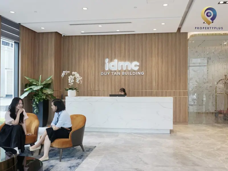 Khu vực sảnh lễ tân dự án IDMC Duy Tân Building