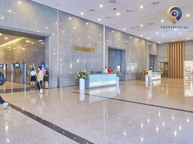Sảnh lễ tân bên trong tòa nhà Keangnam Landmark Ha Noi Tower