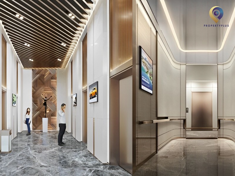 Elevator lobby and refined cabin interiors