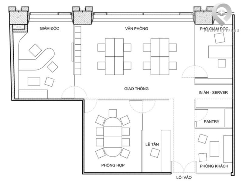 layout văn phòng