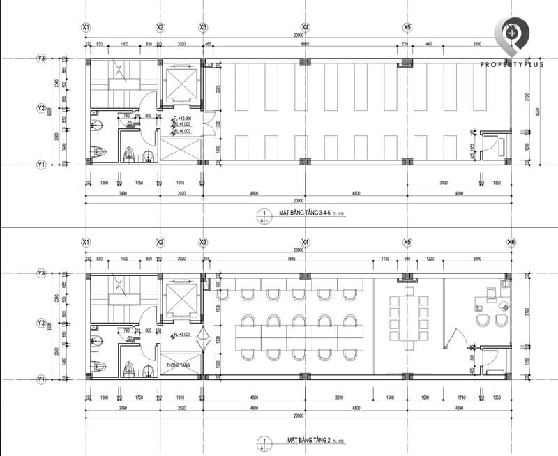 mặt bằng văn phòng kết hợp nhà ở