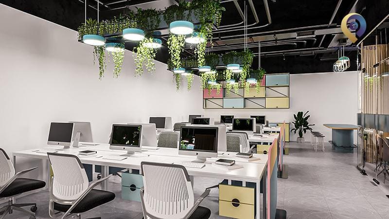 Thiết kế văn phòng 40m2 xanh