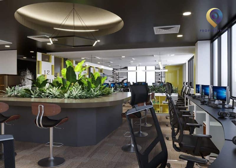 Thiết kế văn phòng 60m2 phong cách xanh