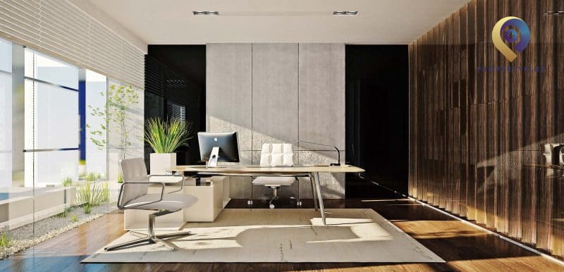 Thiết kế phòng làm việc có ánh sáng tự nhiên
