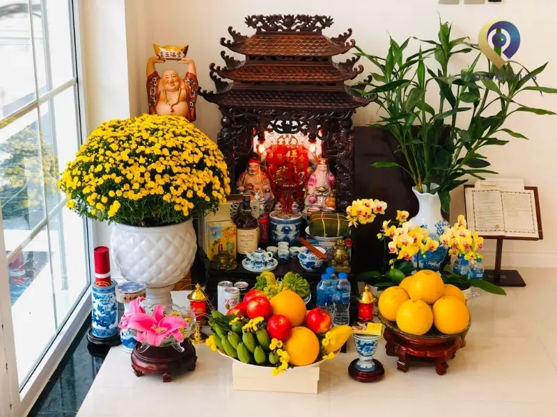 trang trí bàn thờ ông địa