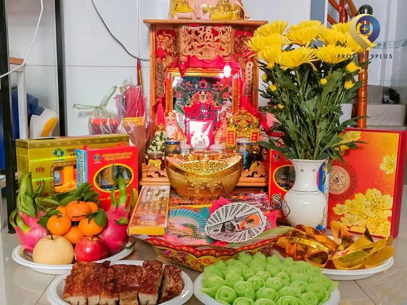 trang trí bàn thờ ông địa