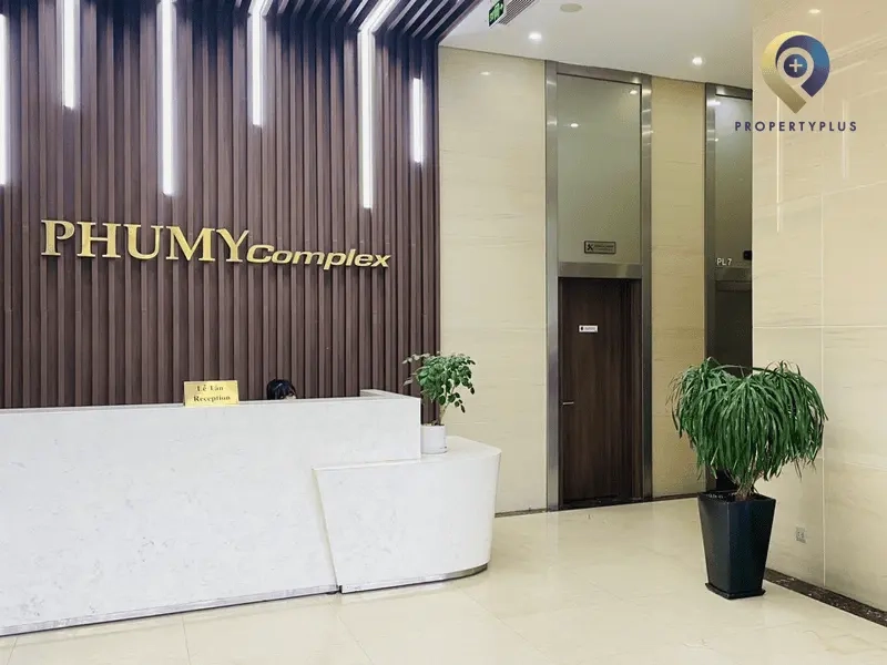 Quầy lễ tân tại dự án N01-T4 Phú Mỹ Complex Quầy lễ tân tại dự án N01-T4 Phú Mỹ Complex cho thuê văn phòng hạng B